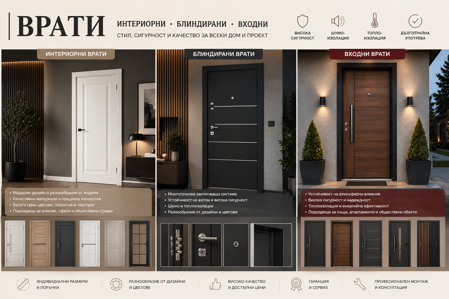 Интериорни, блиндирани и входни врати